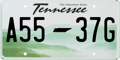 TN license plate A5537G