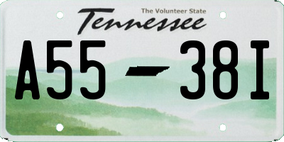 TN license plate A5538I