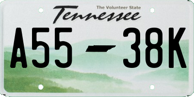 TN license plate A5538K