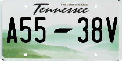 TN license plate A5538V