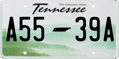 TN license plate A5539A