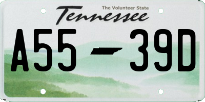 TN license plate A5539D