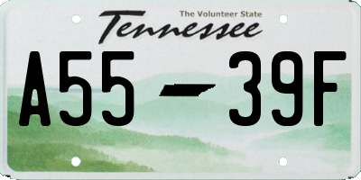 TN license plate A5539F