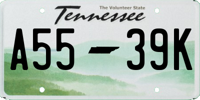 TN license plate A5539K