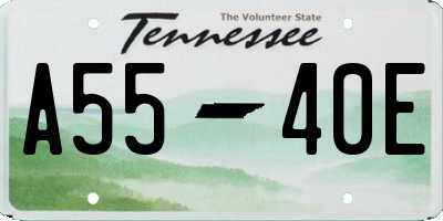 TN license plate A5540E