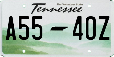 TN license plate A5540Z