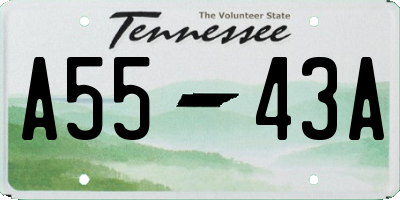 TN license plate A5543A