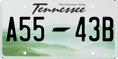 TN license plate A5543B