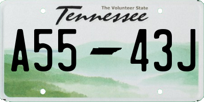 TN license plate A5543J
