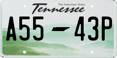 TN license plate A5543P