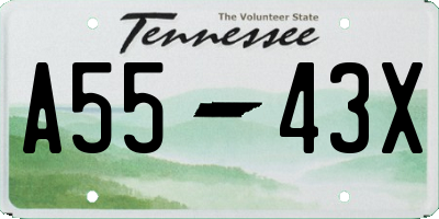 TN license plate A5543X