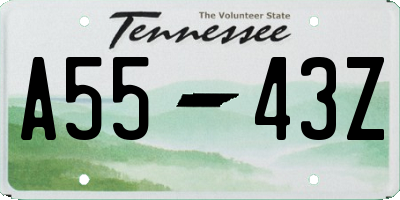TN license plate A5543Z