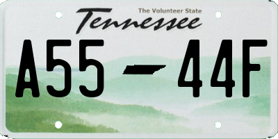 TN license plate A5544F