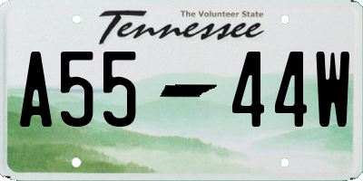 TN license plate A5544W