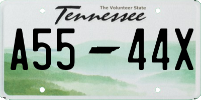 TN license plate A5544X