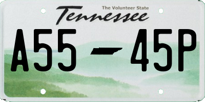 TN license plate A5545P