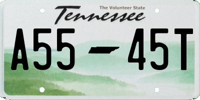 TN license plate A5545T