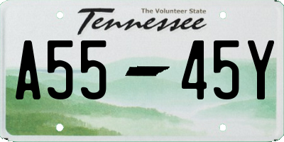 TN license plate A5545Y