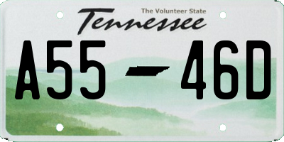 TN license plate A5546D