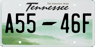 TN license plate A5546F