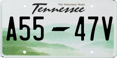 TN license plate A5547V