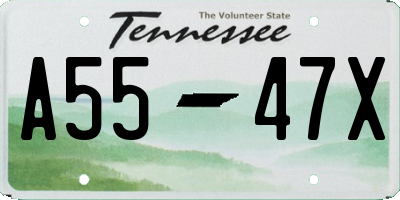 TN license plate A5547X