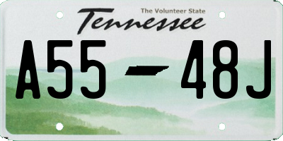 TN license plate A5548J