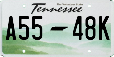 TN license plate A5548K