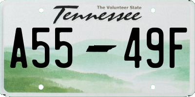 TN license plate A5549F