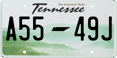 TN license plate A5549J