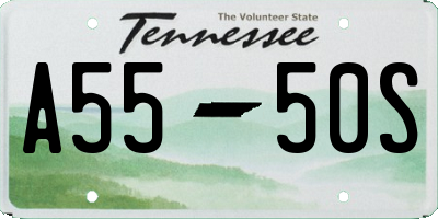 TN license plate A5550S