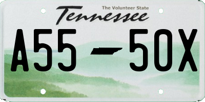 TN license plate A5550X