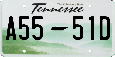 TN license plate A5551D