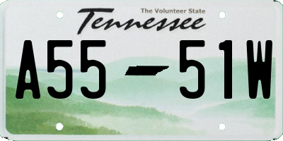 TN license plate A5551W