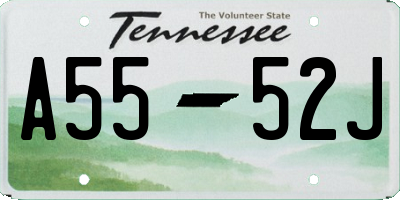 TN license plate A5552J