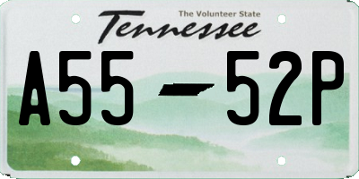 TN license plate A5552P