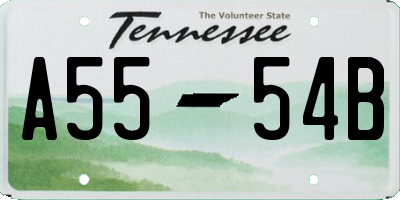 TN license plate A5554B