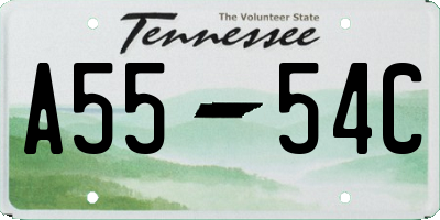 TN license plate A5554C