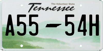 TN license plate A5554H