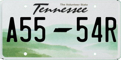 TN license plate A5554R