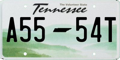 TN license plate A5554T