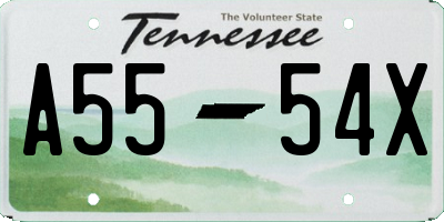 TN license plate A5554X