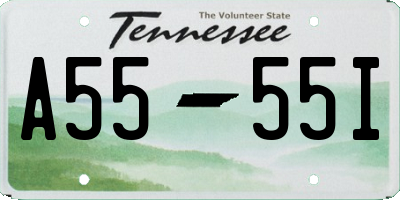 TN license plate A5555I