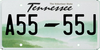 TN license plate A5555J