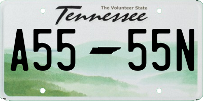TN license plate A5555N