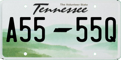 TN license plate A5555Q