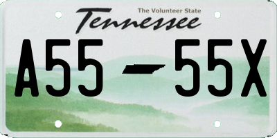 TN license plate A5555X