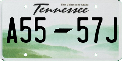 TN license plate A5557J