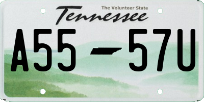 TN license plate A5557U