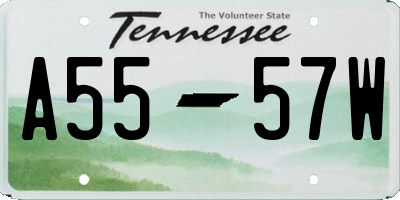 TN license plate A5557W